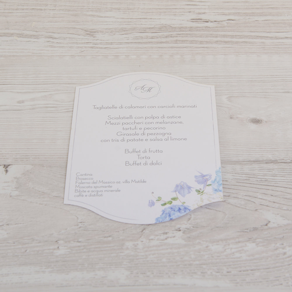 Blue Hortensia Menu