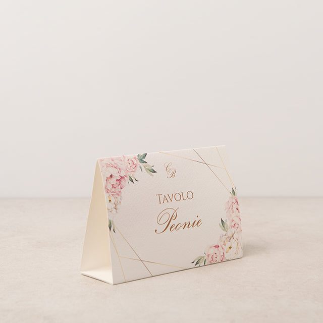 Pink 'n Peonies Paper Table sign