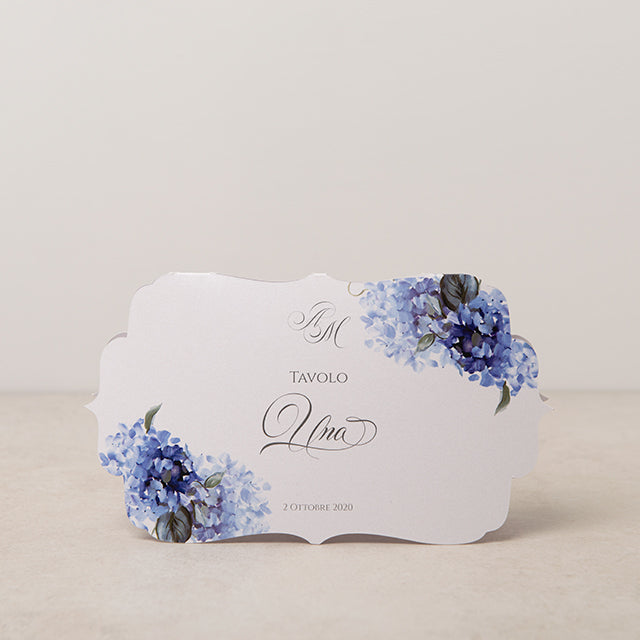 Blue Hydrangea Paper Table sign