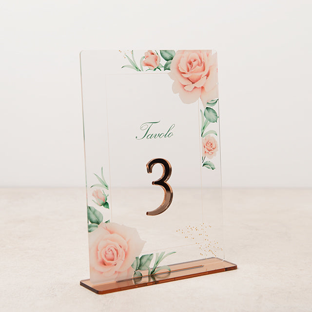 Pink Roses Table Sign