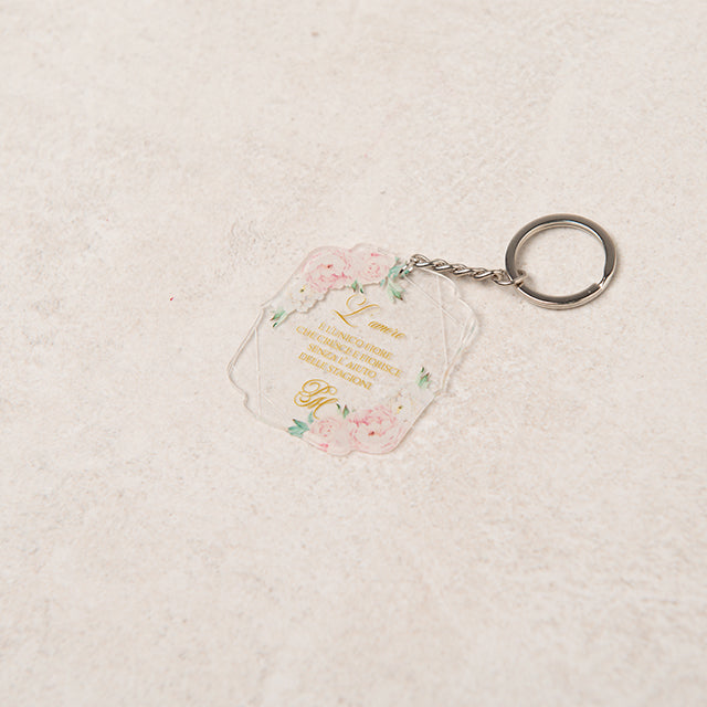 Pink 'n Peonies Keyring