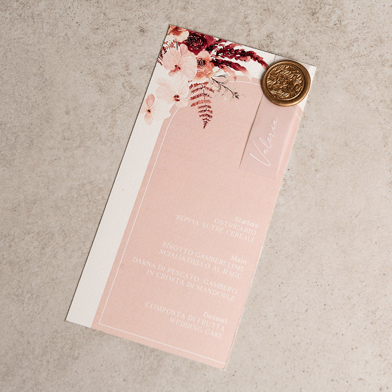 Burgundy Boho Menu